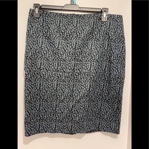 Loft-Ann Taylor Pencil Skirt, Size 12 (31”) Black/Green 24” Length